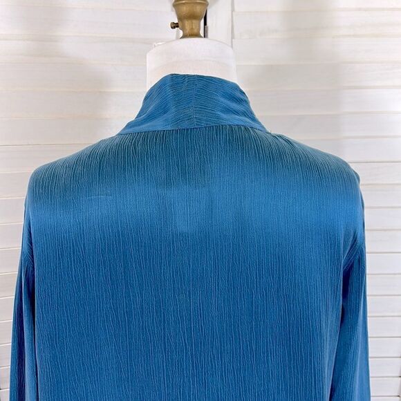 Soft Surroundings XL Shirt Blouse Roxanna Cupro Ink Blue NWT - Picture 7 of 13